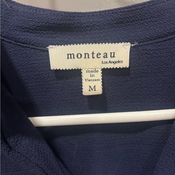 Navy Blue Short Sleeve Dress - Picture 2 of 4